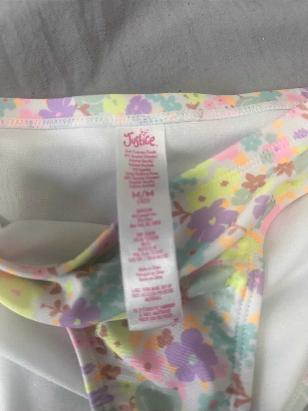 Justice Pastel Floral Tankini with Lavender, Mint, Yellow, Pink, and Cream